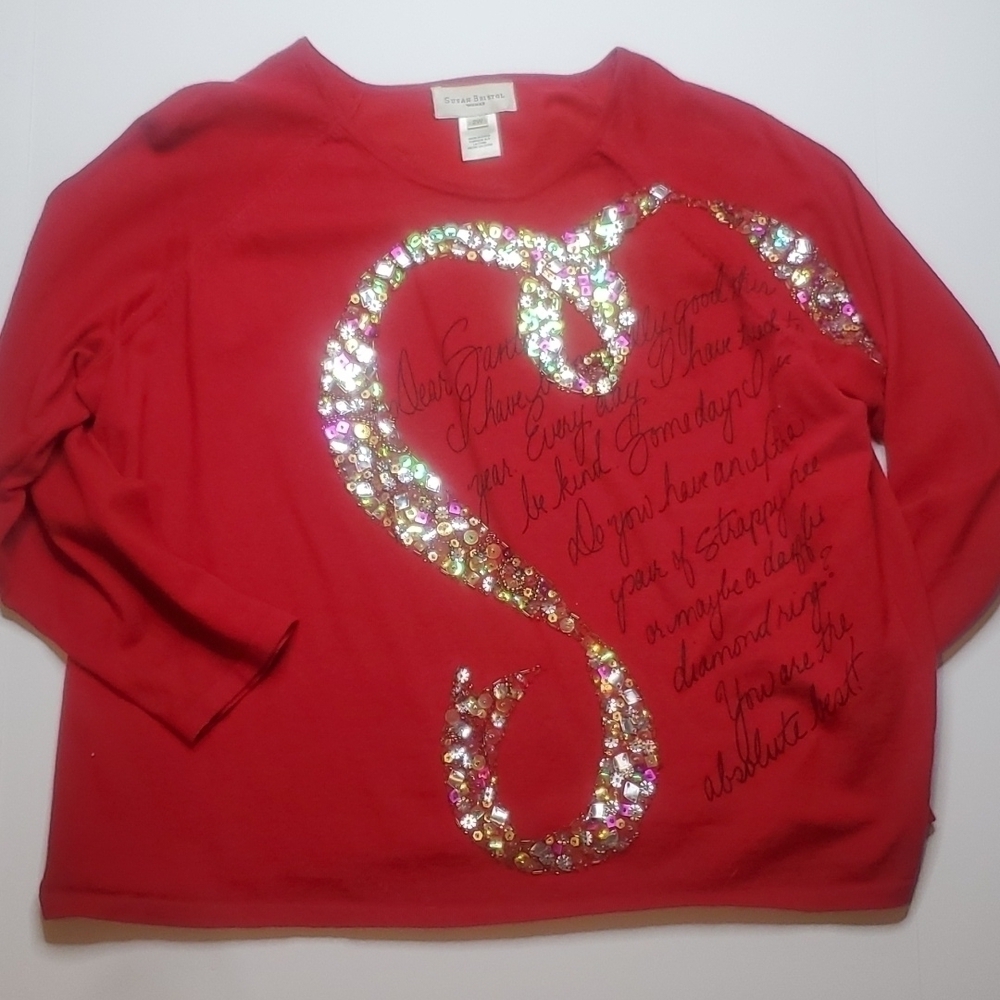 Susan Bristol Dear Santa top 2X